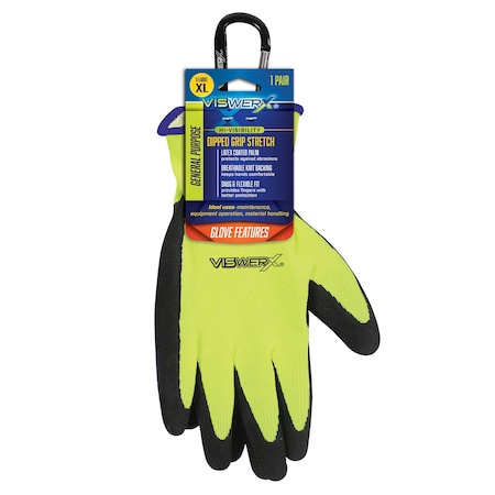 Viswerx Hi-Vis Knit Glove - Dipped Palm XL 127-11013